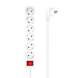 AISENS BASE MULTIPLE 6 TOMAS INTERRUPTOR CABLE 3x1.5MM2 1.4M