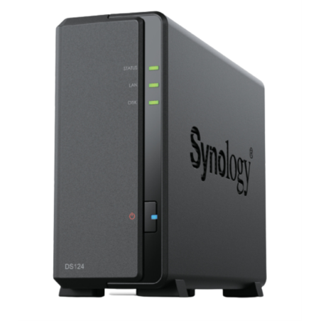 NAS SYNOLOGY DS124 2 BAHIAS ETHERNET J4125 NEGRO