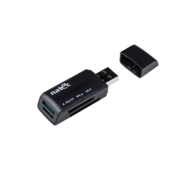 LECTOR DE TARJETAS NATEC MINI ANT 3 SDHC MMC M2 MICROSD USB 2.0 NEGRO