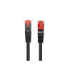 CABLE RED LANBERG LATIGUILLO CAT.6 S/FTP LSZH CU 0.5M NEGRO FLUKE PASSED