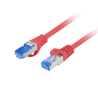 CABLE RED LANBERG LATIGUILLO CAT.6A S/FTP LSZH CCA 0.25M ROJO FLUKE PASSED