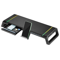 SOPORTE PLEGABLE MONITOR RGB CON CAJON SOPORTE PARA SMARTPHONE 4 PUERTOS