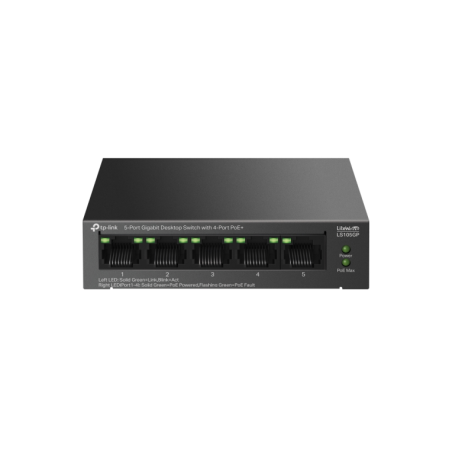 SWITCH GIGABIT DE SOBREMESA DE 5 PUERTOS CON 4 PUERTOS POE