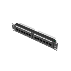 PATCH PANEL LANBERG 12 PUERTOS 1U 10" CAT.6 NEGRO