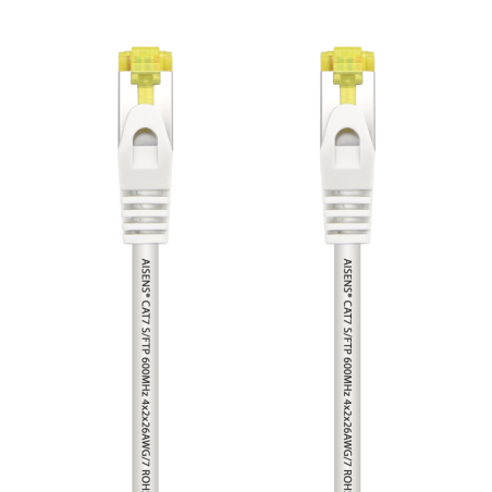 CABLE RED AISENS LATIGUILLO RJ45 LSZH CAT.7 SFTP PIMF 25CM BLANCO