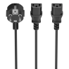 CABLE ALIMENTACION CPU AISENS CEE7/M-2XC13/H NEGRO 3.0M