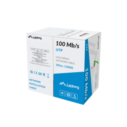 BOBINA CABLE RED LANBERG UTP RJ45 100 MB/S SOLIDO CCA AWG24 305M VERDE