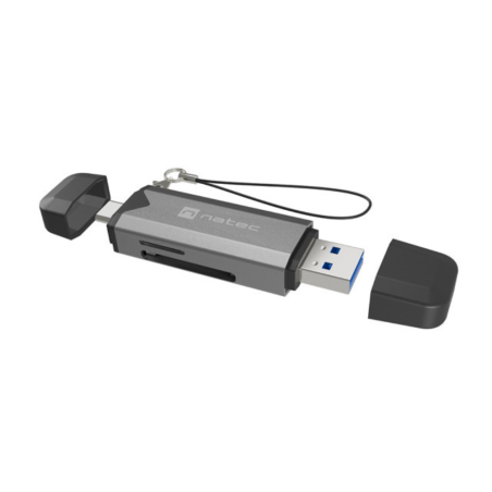 LECTOR DE TARJETAS NATEC SCARAB 3 USB 3.1 GEN 1 USB-A + USB-C SD/MICRO SD