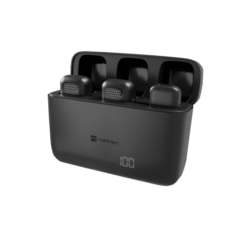 MICROFONO PARA SMARTPHONE NATEC HOPPER LAVALIER WIRELESS LIGHTNING 2 MICROFONOS