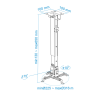 TooQ PJ2012T-W montaje para projector Techo Blanco