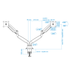 TooQ DB3132TNR-S soporte para monitor 81,3 cm (32") Escritorio