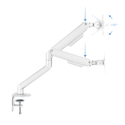 TooQ DB4032TNR-W soporte para monitor 81,3 cm (32") Blanco Escritorio