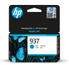 HP 937 Cyan Original Ink Cartridge cartucho de tinta 1 pieza(s) Rendimiento estándar