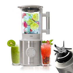 Cecotec Grand Katana 2700MAX Total Destroy W 1,8 L Batidora de vaso 2700 W Gris, Acero inoxidable, Transparente