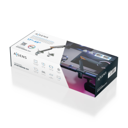 AISENS DT49TSRRGB-347 soporte para monitor 124,5 cm (49") Escritorio Negro, Gris