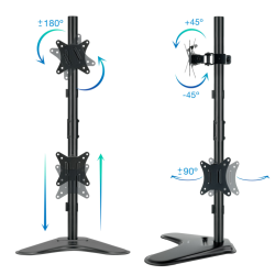 TooQ DB1703TNV-B soporte para monitor 81,3 cm (32") Negro Escritorio