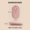 Logitech Pebble 2 M350s ratón Viajes Ambidextro RF Wireless + Bluetooth Óptico 4000 DPI