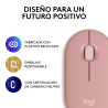 Logitech Pebble 2 M350s ratón Viajes Ambidextro RF Wireless + Bluetooth Óptico 4000 DPI