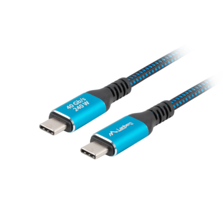 Lanberg CA-CMCM-45CU-0015-BK cable USB USB 3.2 Gen 2 (3.1 Gen 2) 1,5 m USB C Negro, Azul