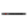 Lanberg PDU-08I-0200-C20-BK unidad de distribución de energía (PDU) 8 salidas AC 1U Negro
