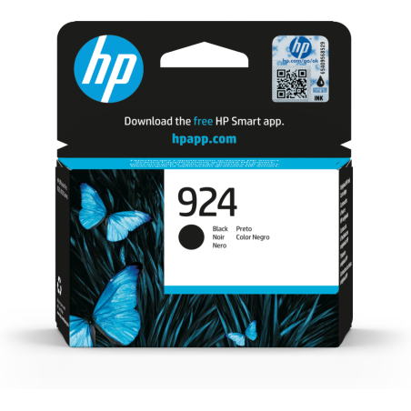 HP 924 Black Original Ink Cartridge cartucho de tinta 1 pieza(s) Rendimiento estándar