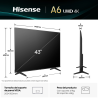 Hisense 43A6Q Televisor 109,2 cm (43") 4K Ultra HD Smart TV Wifi Negro 300 cd / m²