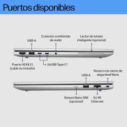HP EliteBook 640 G11 Intel Core Ultra 5 125U Portátil 35,6 cm (14") WUXGA 16 GB DDR5-SDRAM 512 GB SSD Wi-Fi 6E (802.11ax) Window