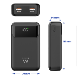 Ewent EW1164 batería externa Polímero de litio 20000 mAh Negro