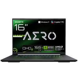 GIGABYTE AERO X16 2WHA3ESC64AH AMD Ryzen AI 9 HX 40,6 cm (16") WUXGA DDR5-SDRAM NVIDIA GeForce RTX 5070 Wi-Fi 6E (802.11ax) Wind