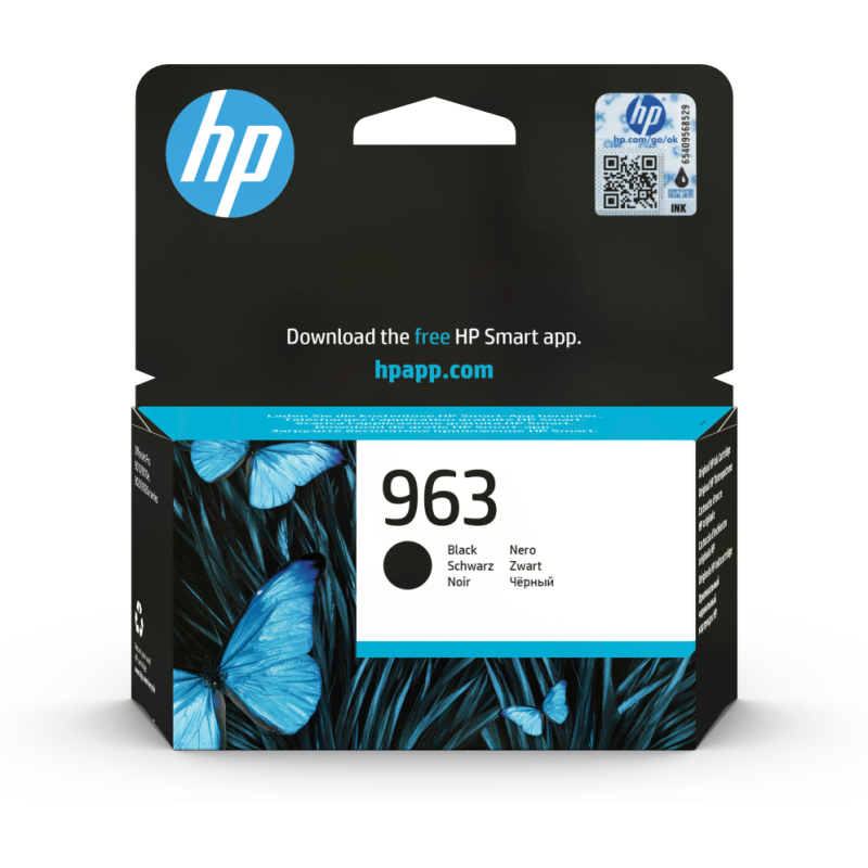 HP 963 Black Original Ink Cartridge cartucho de tinta 1 pieza(s) Rendimiento estándar