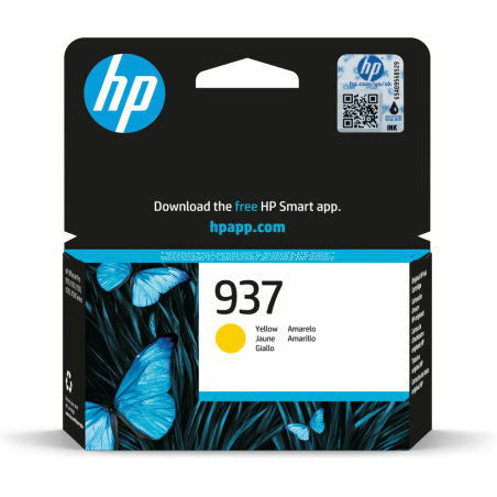 HP 937 Yellow Original Ink Cartridge cartucho de tinta 1 pieza(s) Rendimiento estándar