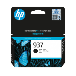 HP 937 Black Original Ink Cartridge cartucho de tinta 1 pieza(s) Rendimiento estándar