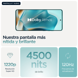 Motorola edge 60 fusion 16,9 cm (6.67") SIM doble Android 15 5G USB Tipo C 8 GB 256 GB 5200 mAh Turquesa