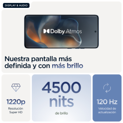 Motorola edge 60 16,9 cm (6.67") SIM doble Android 15 5G USB Tipo C 12 GB 512 GB 5200 mAh Azul