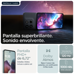 Motorola moto g56 5G 17,1 cm (6.72") Ranura híbrida Dual SIM Android 15 USB Tipo C 8 GB 512 GB 5200 mAh Gris