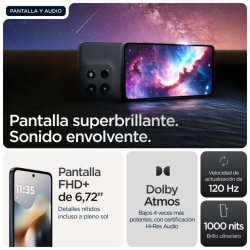 Motorola moto g56 5G 17,1 cm (6.72") Ranura híbrida Dual SIM Android 15 USB Tipo C 8 GB 512 GB 5200 mAh Negro