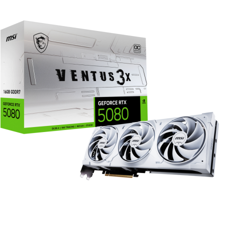 MSI VENTUS GEFORCE RTX 5080 16G 3X OC WHITE tarjeta gráfica NVIDIA 16 GB GDDR7