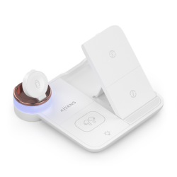 AISENS ASCH-15W4WC061-W cargador de dispositivo móvil Auriculares, Smartphone, Reloj inteligente Cargador inalámbrico Interior