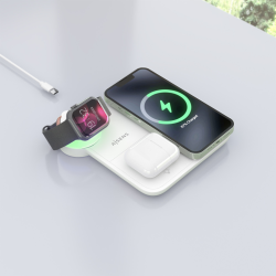 AISENS ASCH-15W4WC061-W cargador de dispositivo móvil Auriculares, Smartphone, Reloj inteligente Cargador inalámbrico Interior