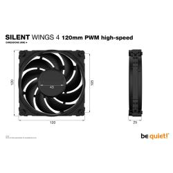 be quiet! SILENT WINGS 4 | 120mm PWM high-speed Carcasa del ordenador Ventilador 12 cm Negro 1 pieza(s