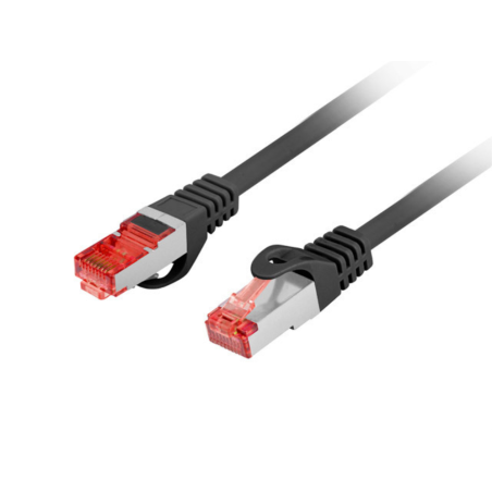 CABLE RED LANBERG LATIGUILLO CAT.6 S/FTP LSZH CU 0.25M NEGRO FLUKE PASSED