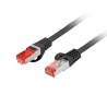 CABLE RED LANBERG LATIGUILLO CAT.6 S/FTP LSZH CU 0.25M NEGRO FLUKE PASSED