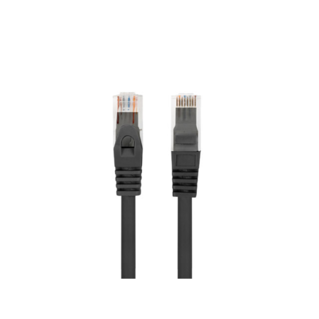 CABLE RED LANBERG LATIGUILLO CAT.6 UTP LSZH CU 0.25M NEGRO FLUKE PASSED