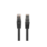 CABLE RED LANBERG LATIGUILLO CAT.6 UTP LSZH CU 0.25M NEGRO FLUKE PASSED