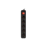 REGLETA LANBERG 5 TOMAS SCHUKO CON PROTECION NEGRA 1.5M