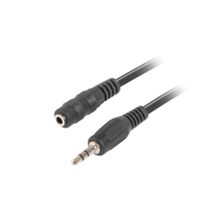 CABLE LANBERG ESTEREO JACK 3.5 MM MACHO A JACK 3.5 MM HEMBRA NEGRO 1.5 M