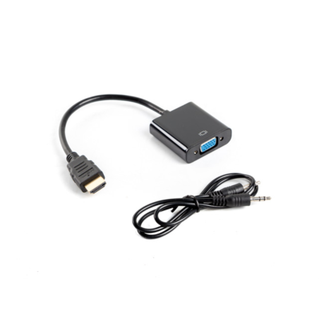 ADAPTADOR LANBERG HDMI MACHO/VGA HEMBRA+MINIJACK 3.5MM HEMBRA 20CM