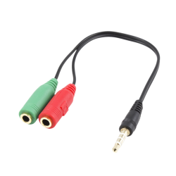 ADAPTADOR PARA AURICULARES DE PC, 1X 3,5 AUX 4-PIN 2X 3,5 MM AUX 3-PIN F