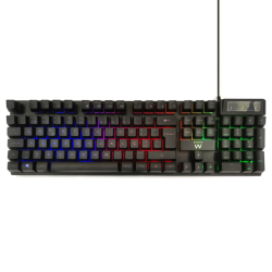 TECLADO PARA JUEGOS EWENT USB, ILUMINADO, DISEÑO PT