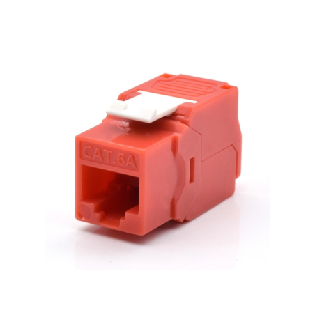 PRESA KEYSTONE WP CAT.6A UTP, TOOLLESS, COLOR ROJO